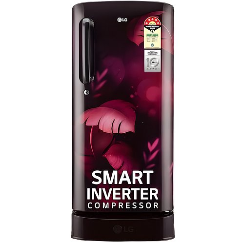 LG 185 L, 5 Star, Smart Inverter, Direct Cool Single Door Refrigerator (GL-D201APIU, Purple ILAN, Moist N Fresh, Auto Smart Connect & Base Stand Drawer)