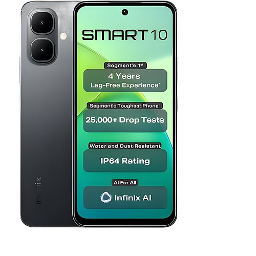 Infinix Smart 10 (Sleek Black, 64 GB) (4 GB RAM)