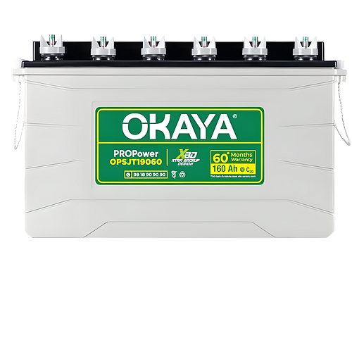 OKAYA PowerON OPSJT19060 160Ah Super Jumbo Tubular Advanced Battery for Home, Office & Shops | Robust & Compact Design | Extra Backup (XBD Technology) | 60 Months Total Warranty