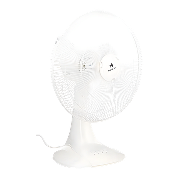 Havells Sameera 400mm Table Fan | Jerk free oscillation, 120 ribs guard, 3 Speed Settings, 1360 RPM Powerful Motor | Aerodynamically designed & balanced PP blades, 2 Year Warranty | (White)