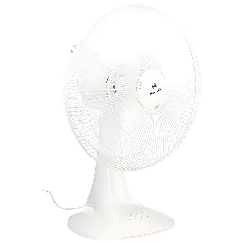 Havells Sameera 400mm Table Fan | Jerk free oscillation, 120 ribs guard, 3 Speed Settings, 1360 RPM Powerful Motor | Aerodynamically designed & balanced PP blades, 2 Year Warranty | (White)