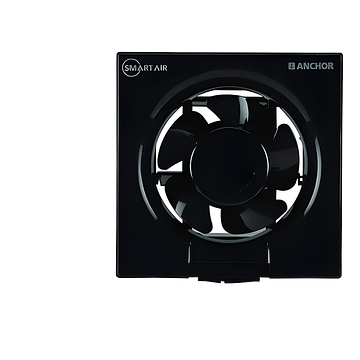ANCHOR by Panasonic Smart Air 200mm Ventilation Fan | Exhaust Fan for Home, Office, Kitchen and Bathroom (Black)