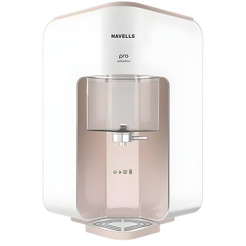 Havells Pro Alkaline Water Purifier (White & Beige), RO+UV+Alkaline, Filter Life Alert, Copper+Zinc+Minerals, 6 Stage Purification, 7L Tank, Suitable for Borewell, Tanker & Municipal Water