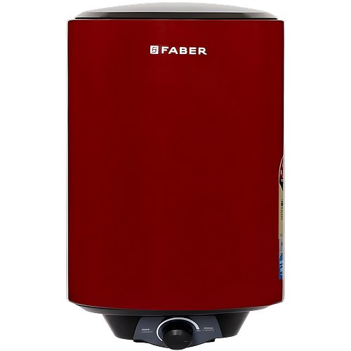 Faber Jazz Elite 15L Vertical Storage Water Geyser | Heating Indicator, 8 Bar Pressure, Titanium Glassline Coated Tank, Temperature Control, MFV Safety Valve, Auto Cut-Off | 2000W, 5 Star | (Wine Red)