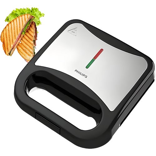 Philips HD3010/80 IN SANDWICH MAKER- GRILL XL size | Black with Metallic Finish | Non Stick Plate | UHD Technology | Easy Locking