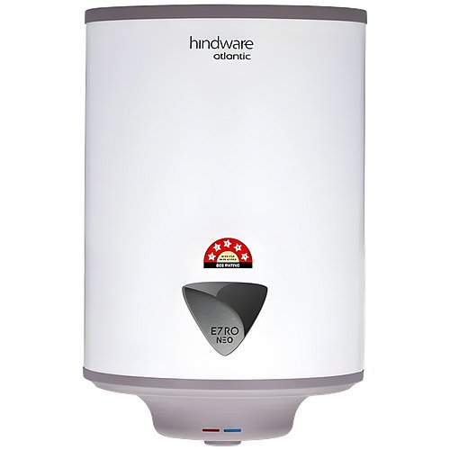 Hindware Smart Appliances Ezro Neo 15L Storage Water Heater With Glass-Lined Tank, 5-Star Rating And Temperature Control Knob (White and Grey)