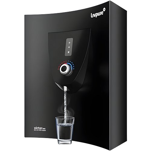 Livpure Victor Instant Hot & Ambient Water Purifier With High Recovery Technology | 8 Stage Advance Purification System RO+UV+Copper+Min|Suitable For Borewell, Tanker and Municipal Water- 6L (Black)
