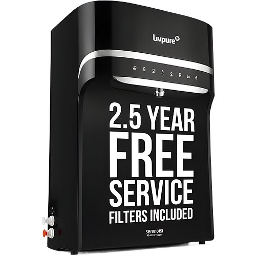 Livpure Sereno-SS Water Purifier | RO+UV+UF+Copper+Mineral | 2.5 Year No Service Cost- Filters Included | 5.5 L Stainless Steel Tank | 8-Stage Purifier |