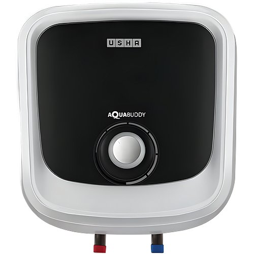 USHA Aquabuddy 15 Litre Storage Wall Water Heater With Free Installation (White Black)