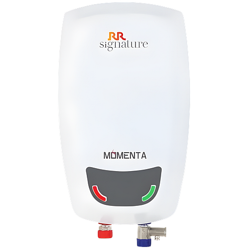 RR Signature Momenta Instant Geyser 3 Ltr with Whirflow Technology | 100% Copper Heating Element | Rust & Shock Proof Body | 2 Year Warranty on Product & 8 Year on Tank