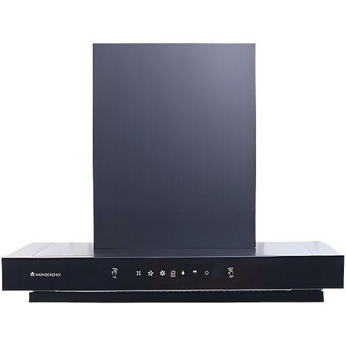 Wonderchef Ruby Sleek 60cm Chimney| Powerful Suction of 1400m3/hr| Auto Clean Function| Oil Collector| Low Noise| Black