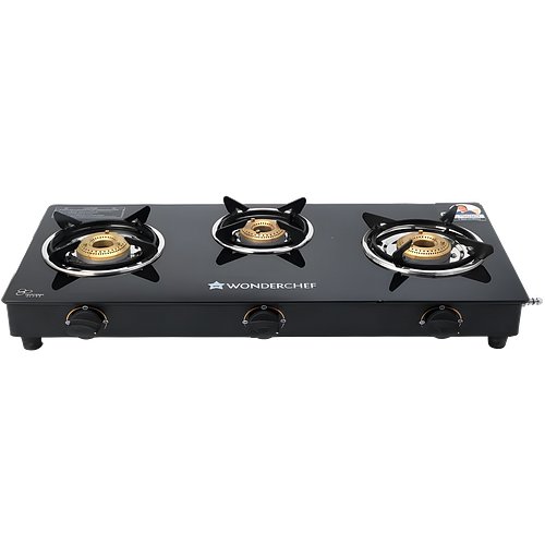 Wonderchef Ultima Glass Manual Gas Stove (3 Burners)