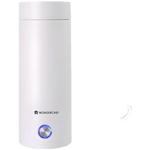 Wonderchef Crescent Travel Kettle | 400ml | Sleek and Compact | Leak-proof | Steam Release System | Stainless Steel Interior | LED Indicator | Complete Manual Control