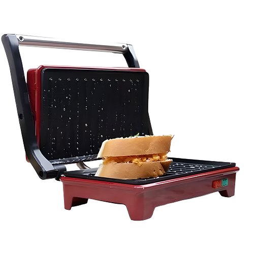 Wonderchef Sanjeev Kapoor Tandoor Mini Plus| Crimson Edge Electric Contact Grill & Sandwich Maker|3-in-1 Appliance| 700 Watt | Healthy Non-Stick Coating|1 Year Warranty| Red