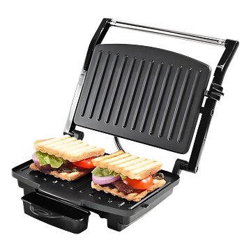 Wonderchef Essenza Contact Grill | 400W | For Thick Sandwiches, Burgers, Patties | Dual-side Heating | Non-stick Grill Plates | Oil Collector Tray | LED Indicator | Compact Design | 1-Year Warranty