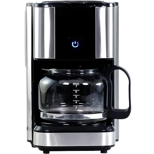 Wonderchef Regalia Brew Coffee Maker 550 W|Stainless Steel Body|700ml Borosilicate Glass Carafe|3-in-1 Filter Coffee, Espresso, Cappuccino|7 Cups Coffee|Black & Silver|2 Year Warranty