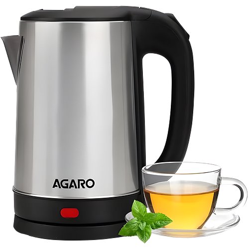 AGARO Sonnet Electric Kettle, 1.5L, 1500W, Stainless Steel Body, Quick Boil, Water Boiler, Hot Water Kettle , For Making Black Tea & Black Coffee, Instant Noodles, Auto Shut Off, Cool Touch Handle