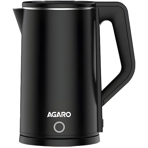 Agaro Elegant Electric Kettle, 1.8L, Double Layered Stainless Steel Inner Body, Quick Boil, Water Boiler, Hot Water Kettle, For Making Black Tea & Black Coffee, Auto Shut Off