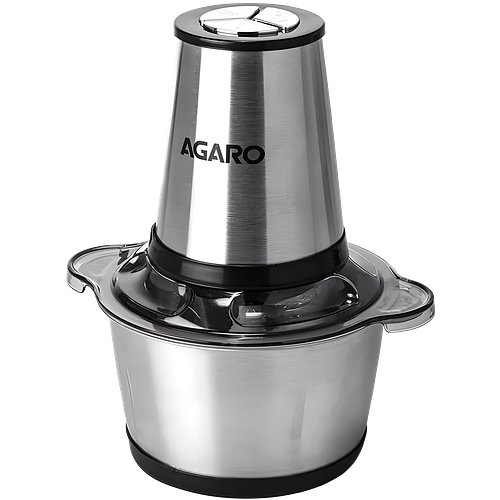 AGARO Delite Vegetable & Meat Chopper for Kitchen, Garlic Peeler, Egg Whisker, 2L Bowl, 400W Motor, 3 Speed Settings, Meat Grinder, Vegetable Mixer, Stainless Steel Body, Onion, Garlic, Fruits