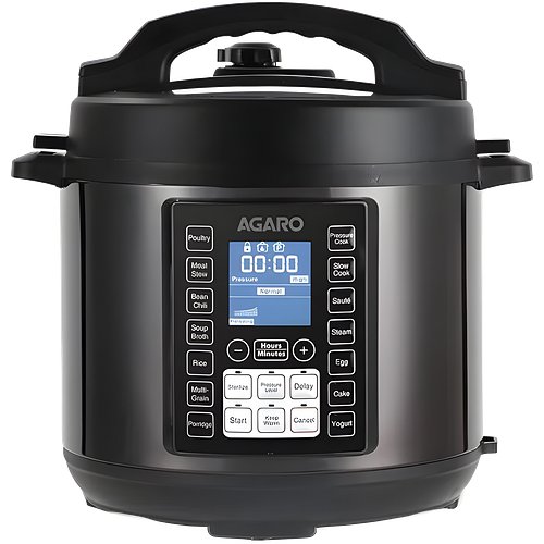 AGARO Imperial Electric Pressure Cooker, 8 Litres Inner Pot, 2.1Kgs (approx. 14 cups) raw rice, 14 Pre-Set multi Cooking Functions, Adjustable Pressure, Timer, Stainless Steel Pot, Pressure Cook
