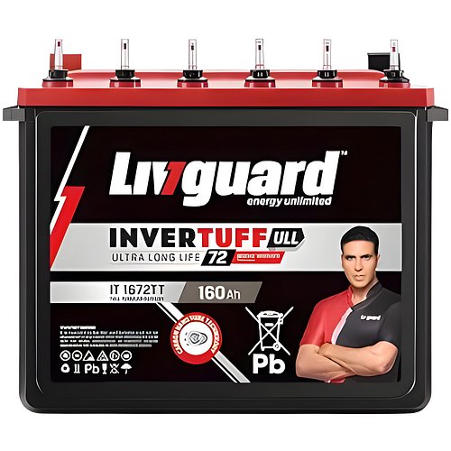 Livguard IT 1672TT |Tall Tubular Inverter Battery |160 Ah |72 Months Warranty | Reliable Backup for Home, Office and Shop