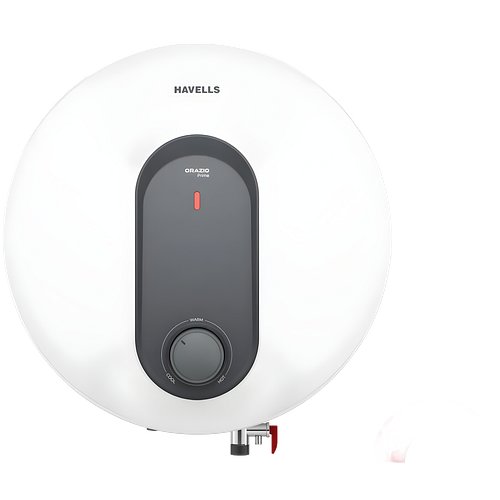 Havells Orazio Prime 15 Litres Storage Water Heater (Geyser) | 2000W Power | 0.8 MPa Working Pressure | Dual Safety Adapter | Temperature Setting Knob (GHWVRZUMDW15, White Grey)