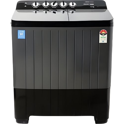 Voltas Beko WTT120UPA/BKSSDG5GTDA 12 Kg 5 Star Semi-Automatic Top Load Washing Machine | Double Waterfall, 1350 RPM, Black
