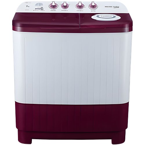 Voltas Beko A Tata Product 7 kg 5 Star 2024 Semi Automatic Top Load Washing Machine Burgundy(WTT70DLIM/UHAB)