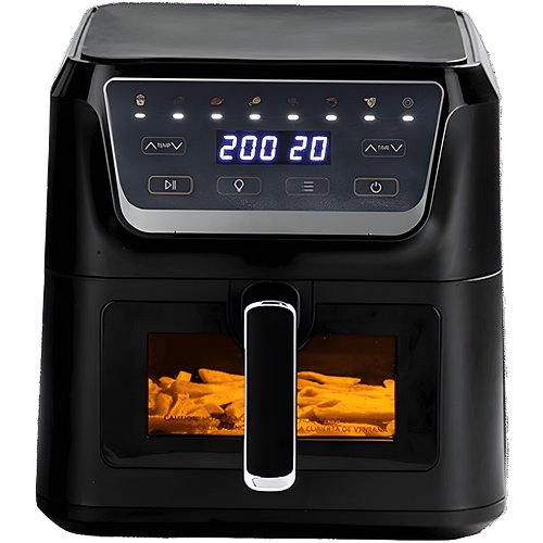 Russell Hobbs Sizzle Air RAF8000 1700W 8L Digital Air Fryer | 8-in-1 Pre-Set Programs | Rapid Air Circulation | Adjustable Temperature (40°C-200°C) | Removable Baking Tray | 2-Year Warranty, Black