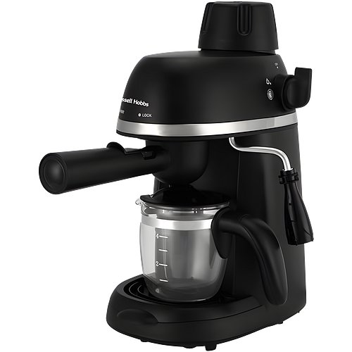 Russell Hobbs RCM800CE 800 Watt 4 Cups Fully Automatic Espresso & Cappuccino Coffee Maker with Integrated Frothing Function (Black)
