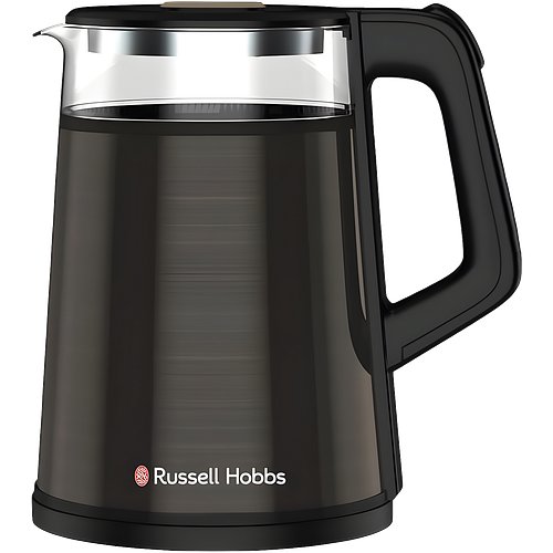 Russell Hobbs NeoKettle 1.2L 1350W Black Stainless Steel Kettle | Fast Boil, Auto Shut-Off & Dry Boil Protection | Cool-Touch Handle, 360° Swivel Base & Stylish Compact Design | RJK1200