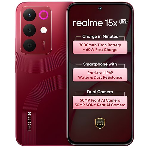 Realme 15x 5G (Maroon Red, 128 GB) (8 GB RAM)
