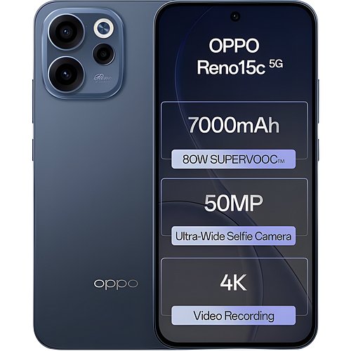 Oppo Reno15c 5G (Twilight Blue, 8GB RAM, 256GB Storage) with No Cost EMI/Additional Exchange Offers