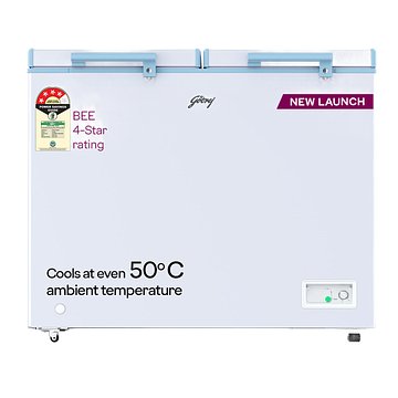 Godrej 302 L Double Door Standard Deep Freezer (White, DH ESNCH 325D 2HCNP RW, 4 Star)