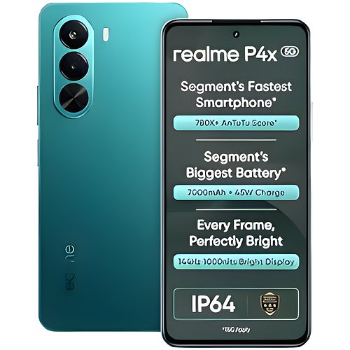 realme P4x 5G (6GB RAM, 128GB Storage) | Dimensity 7400 Ultra | 7000mAh Titan Battery | 144Hz Display | Lake Green