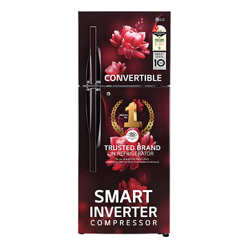 LG 240 L 2 Star Frost Free Double Door Refrigerator, Red Water Lily, GL-S292SRWY