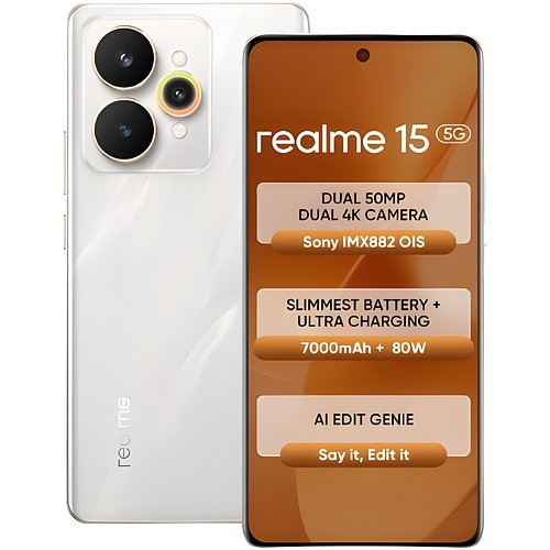 Realme 15 5G (Flowing Silver, 128 GB) (8 GB RAM)
