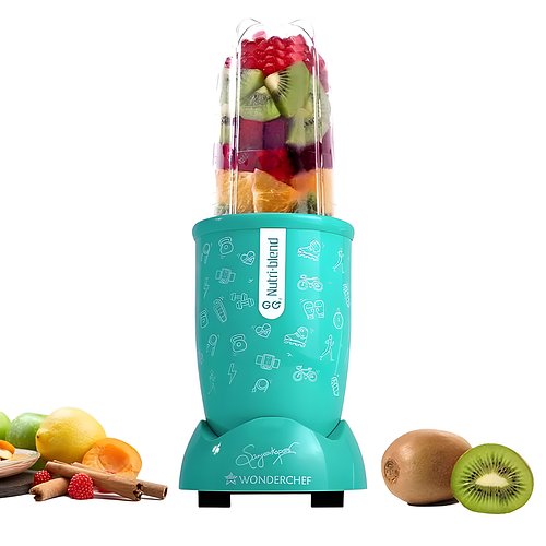 Wonderchef Nutri-blend GO, 22000 RPM 100% Full Copper Motor, 1 Unbreakable Jar, 400 W, 2 Year warranty by Wonderchef (Mint)