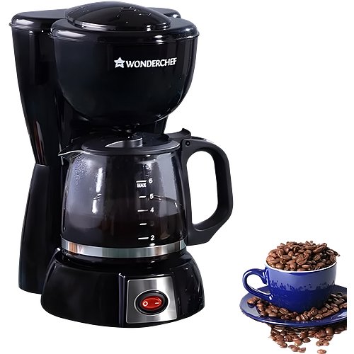 Wonderchef Onyx Brew Coffee Maker, Borosilicate Glass Carafe, Anti-Drip System, Filtered Water Drip Coffee Tank, 2 Years Warranty