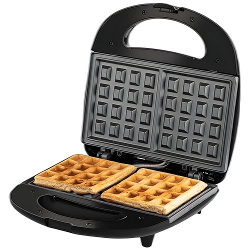 Russell Hobbs RST750WM 750W Waffle Maker | Non-Stick Waffle Plate | Cool-Touch Handle | Ready-to-Cook Indicator | Overheat Safety Protection | Compact Design | 2-Year Warranty, Black