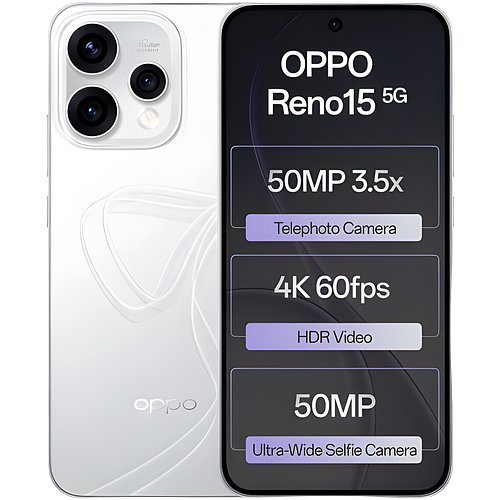 Oppo Reno15 5G (Glacier White, 256 GB) (8 GB RAM)
