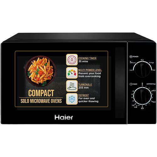 Haier 20L Solo Microwave Oven (HIL2001MWPH, Black)