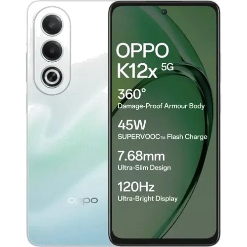 Oppo K12x 5G with 45W Supervooc Charger in-The-Box (Breeze Blue, 128 GB) (6 GB RAM)