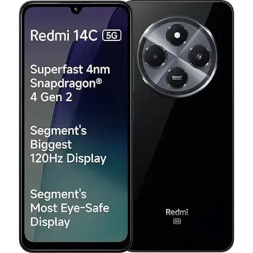 Redmi 14C 5G (Stargaze Black, 4GB RAM, 64GB Storage) | Superfast 4nm Snapdragon 4 Gen 2 | 120Hz 17.47cm (6.88”) Display