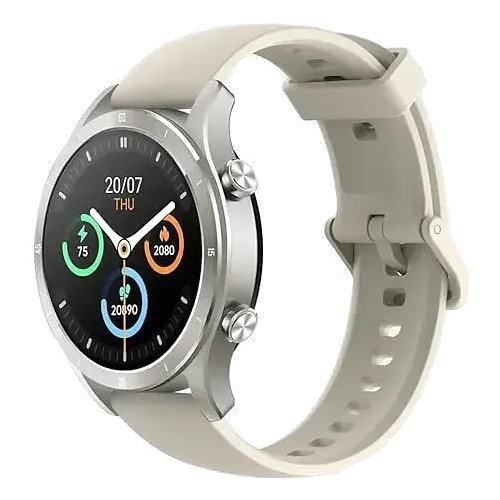 Realme TechLife Watch R100 Bluetooth Calling & 1.32inch Metallic Dial Smartwatch (Grey Strap, Free Size) | RMW2106