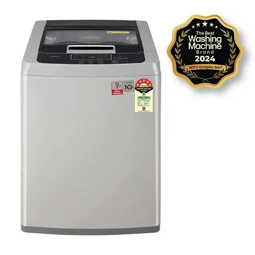 LG 7.5 Kg 5 Star Smart Inverter Fully-Automatic Top Load Washing Machine Appliance, T65SKSF4Z, Middle Free Silver, TurboDrum, Smart Motion,