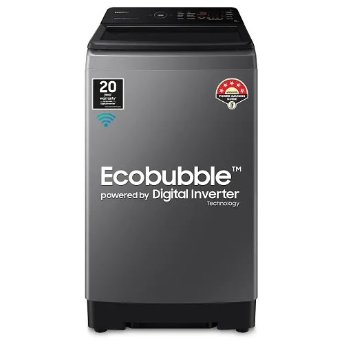 Samsung 10 Kg 5 Star Wi-Fi Enabled Inverter Fully Automatic Top Loading Washing Machine Appliance (WA10BG4546BDTL Versailles Gray, Ecobubble)