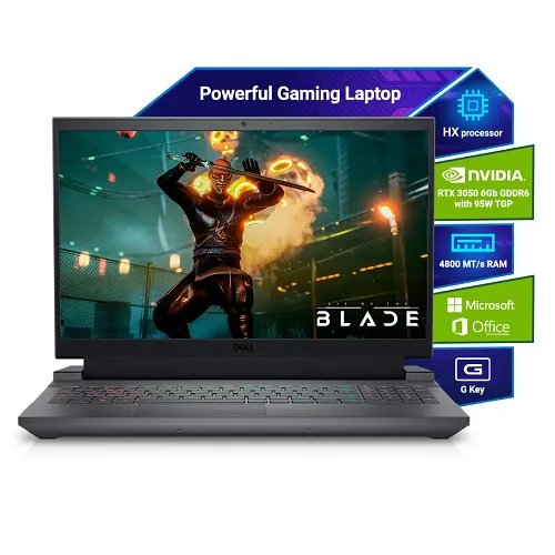 Dell G15 5530 Intel Core i5 13th Gen Gaming Laptop (8GB, 512GB SSD, Windows 11 Home, 6GB Graphics, 15.6 inch 120 Hz Full HD Display, NVIDIA GeForce RTX 3050, MS Office, Dark Shadow Gray, 2.81 KG)