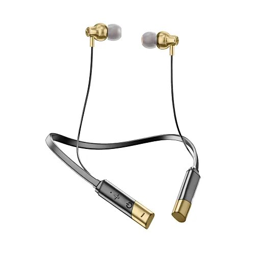 Riviera Zen 5.1V in Ear Bluetooth Neckband with Mic, Beast Mode, Micro USB Type, Upto 30 Hours Playtime, Fast Charging (Gold)