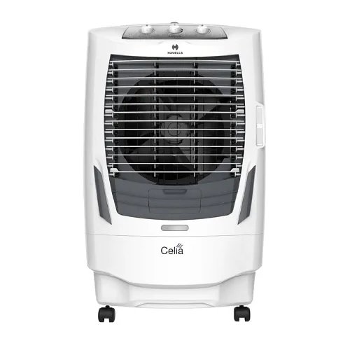 Havells Celia 70L Air Cooler for home | Ice Chamber | Collapsible Louvers | 4 Leaf Metal Blade | Powerful Air Delivery |